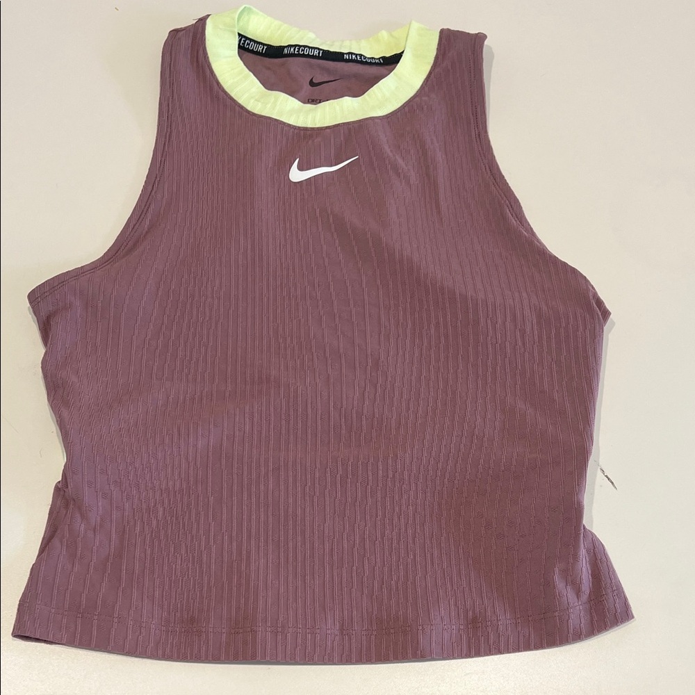 Nike Women's Plum and Lime Muscle Tee